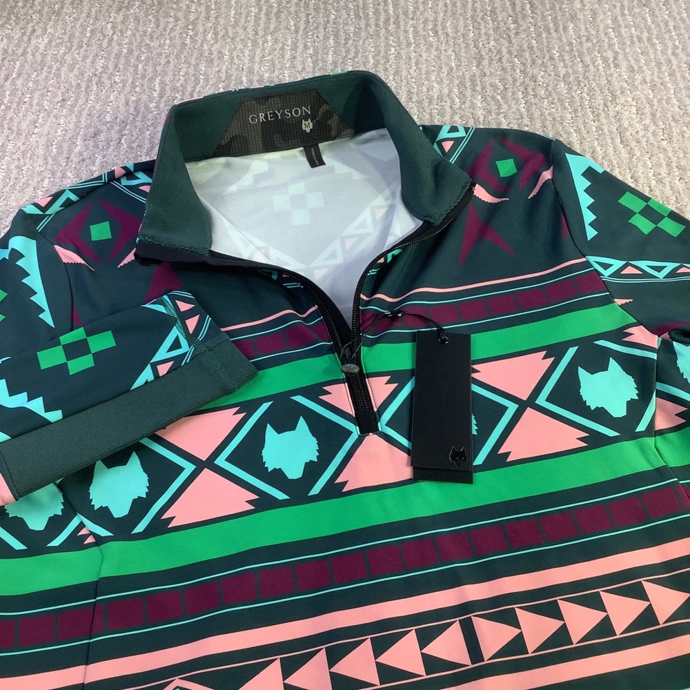 Greyson Ghostwolf Sequoia Forest 1/4 Zip Pullover Aztec‎ Print Mens Medium NWT